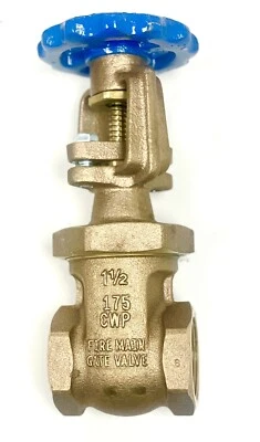 1-1/2" NPT Fire Main OS&Y Brass Gate Valve UL Listed - Image 1 of 4