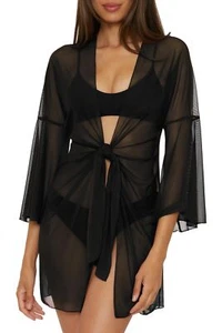 BECCA Women's Standard Muse Mesh Tunic, Casual, Sheer, Beach Cover Ups, Black S - Picture 1 of 8