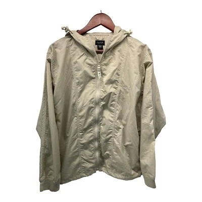 Chaqueta cortavientos Izod Golf Package para mujer pequeña tostada con capucha Foto 1 de 4