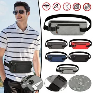 RFID Travel Waist Bum Bag Anti Theft Pouch Belt Passport Holder Safe Strap Sport - Picture 1 of 21