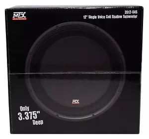 MTX 3512-04S 12" 600 Watt Shallow Mount Car Audio Subwoofer Slim Sub SVC 4-ohm - Picture 1 of 5