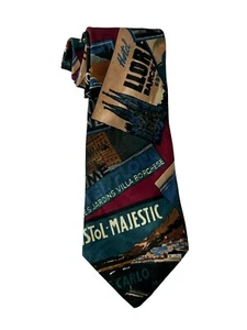 Surrey Neck Tie 3.5" Wide 56" Long Multicolor 100% Polyester Made In USA - Picture 1 of 6