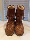 Coach Rocossin Chestnet Suede Shearling Boots New 7m