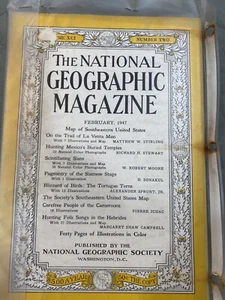 Vintage 1947 National Geographic Magazines. 5 Issues No Maps - Foto 1 di 10