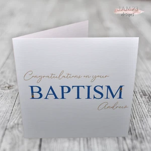 Personalised Baptism Christening Dedication Day Card Girls Boys Adult - Picture 1 of 10