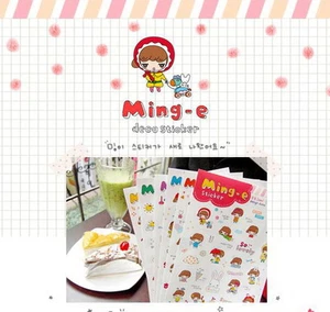 #71 Adesivi Ming-e Cute Happy Girl Deco PVC 4 fogli/set - Foto 1 di 1