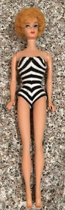 Vintage Mattel 1961-62 BUBBLE CUT Barbie #850 in original zebra striped swimsuit - Picture 1 of 8
