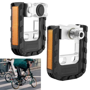 1 Pair Rockbros Bike Pedal Foldable Aluminum Alloy Double-sided Anti-slip Pedals - Picture 1 of 13