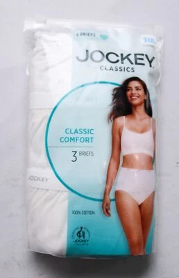 Paquete de 3 calzoncillos clásicos de algodón de cobertura completa Jockey para mujer DH3 blancos XXL NUEVOS CON ETIQUETAS Foto 1 de 4