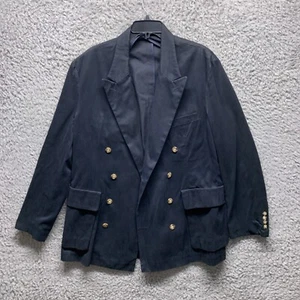 Willis & Gieger Double Breasted Jacket Mens Size 42 Navy Blue Lightweight Vintag - Foto 1 di 9