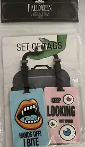 Halloween Luggage/Backpack Tags Hands Off! I Bite-Keep Looking Not Yours! NEW - Picture 1 of 8