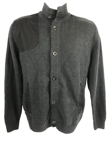 RetroFit Men's Long Sleeve Button Up Vintage Sweater Medium Gray Black - Picture 1 of 11