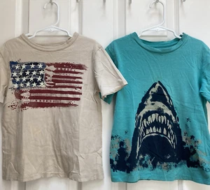 GAP babyGap July 4th Flag + Shark + Robot + Fish Tee 4pc Set -- size 5 years - Picture 1 of 2
