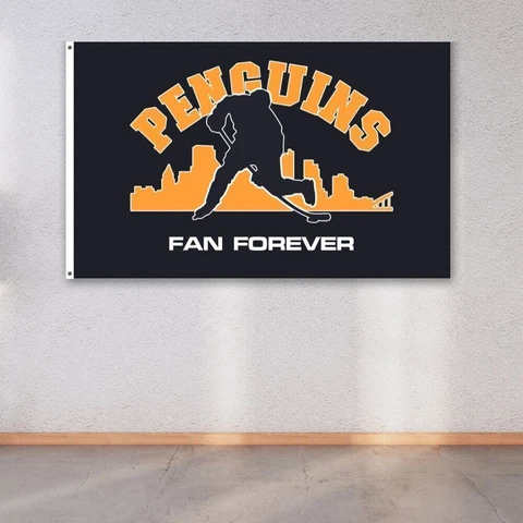 Pittsburgh Penguins Fan 3x5 ft Flag NHL Ice Hockey Team Champions Gift Banner Cover