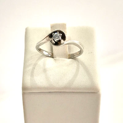 Anello solitario fantasia con zircone  argento925 misura 13 - Immagine 1 di 2