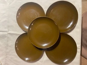 Menge 5 Vintage Texas Ware Melamin 6 Zoll Salat kleine Teller braun - Bild 1 von 5