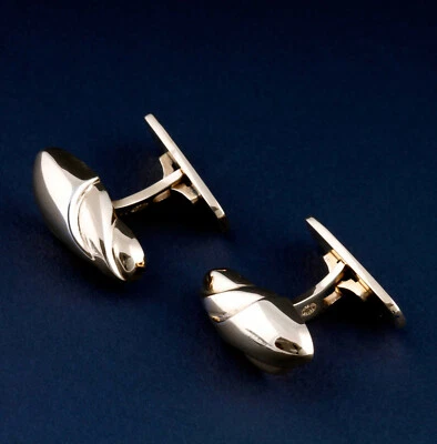 Gemelos de oro de 14 quilates GEORG JENSEN # 870. Ole Kortzau. ¡NUEVO! RARO! Foto 1 de 4