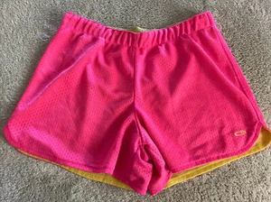 Champion Girls Hot Pink Yellow Mesh Athletic Shorts 10-12 - Picture 1 of 8