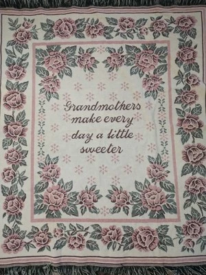 Винтажное одеяло бабушка сделать каждый день маленький слаще сплетенный гобелен плед - Изображение 1 из 4