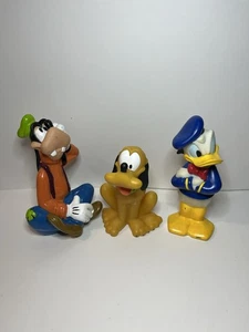 6" Disney Figuren Baby Gummi Badespielzeug 3er Set Goofy Pluto & Donald VINTAGE - Bild 1 von 7