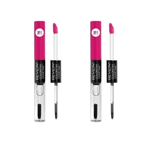 Revlon Overtime with Clear Lip Gloss #470 All Night Fuchsia | 2 Pack - Picture 1 of 3