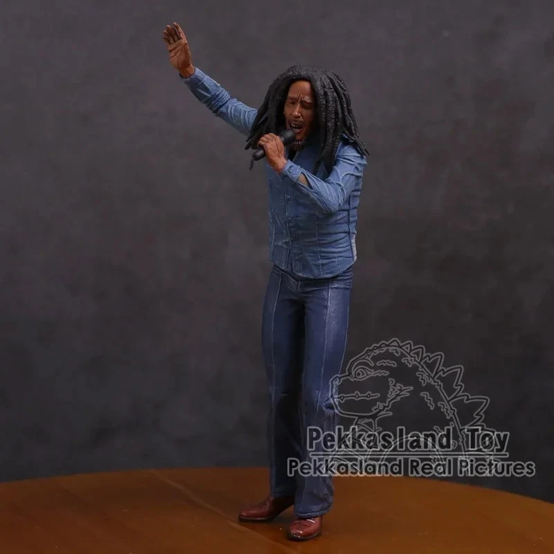 Boneco de ação Bob Marley Music Legends Jamaica cantor e microfone PVC. - Imagem 1 de 4