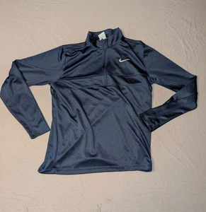 Nike Dri-FIT Pullover Shirt Mens Medium Navy Blue Long Sleeve Half Zip Athletic - Picture 1 of 8