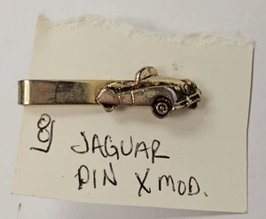 1950's Jaguar Convertible Tie Bar Clasp Silver Color - Picture 1 of 4