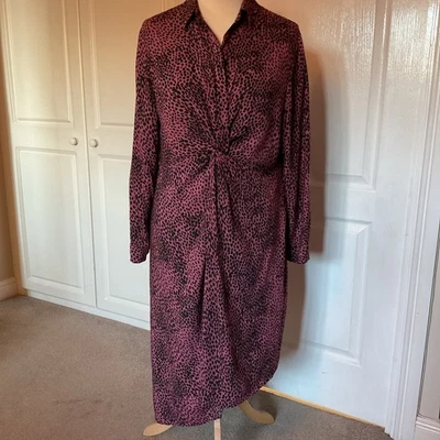 Mint Velvet Animal Print Asymmetrical Hem Shift Dress Size 16 Excellent Cond. - Image 1 of 4