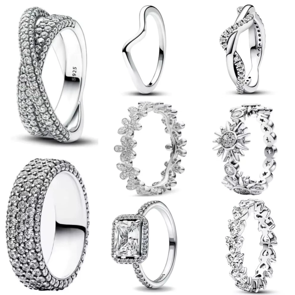 Nuevo anillo cuadrado de plata 925 2025, talla 6 Foto 1 de 1