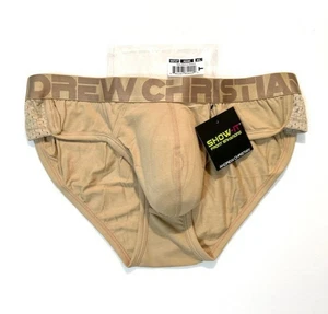 Andrew Christian Talla XL Mezcla de Algodón Sólido Bolsa Calzoncillo con Panel Lateral de Malla-Caqui - Imagen 1 de 12