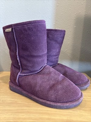 Bearpaw Emma Short Plum Suede Boot - Women Size 6 USED - Image 1 of 4