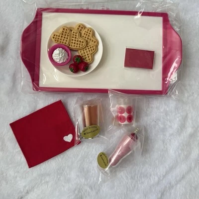 NUEVO Juego de desayuno en cama para muñeca American Girl bandeja para servir gofres nuevo en caja Foto 1 de 4