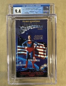 VHS — CGC 9.4 A++ SUPERMAN: TV’s Best Adventures / Full Wrap Warner WM - Picture 1 of 4