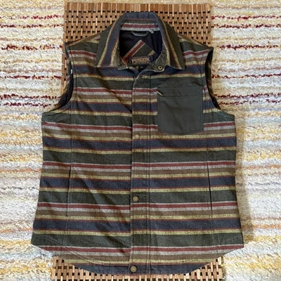 Pendleton Aztec Striped Wool Vest Green Red Khaki Men's Size Large L - Image 1 of 3