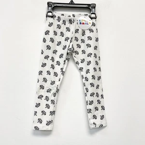 Dot Dot Smile Kids White Robot Print Stretch Full Length Leggings Size 2T - Picture 1 of 4