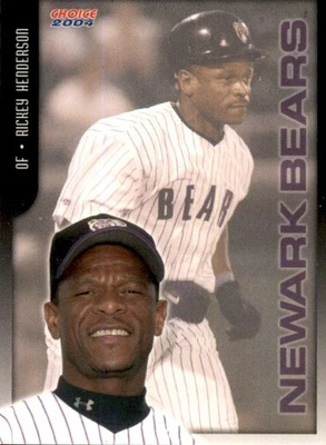 Tarjeta rara 2004 Newark Bears #5 Rickey Henderson miembro del Salón de la Fama Stolen Base King # Foto 1 de 2