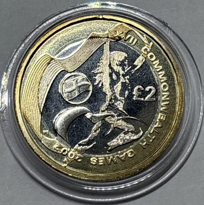 2002 Commonwealth Games England Flag Brilliant Uncirculated Two Pounds £2 coin - Image 1 of 4