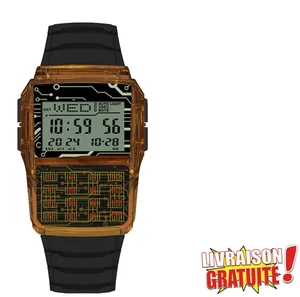 Montre Calc Vintage – Multifonction – Affichage Digital – Style Casio – Orange - Imagen 1 de 3