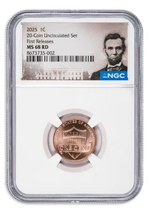 2025 P Lincoln Shield Cent from 20-Coin Unc Mint Set NGC MS68 RD - High Grade! - Picture 1 of 2