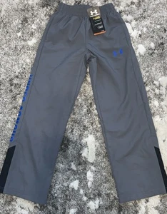 Boys Under Armour Loose Athletic Pants Gray/Black Size YXS New - Picture 1 of 9