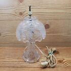 Vintage Boudoir Elegant Accent Lamp Crystal Cut Glass Electric Bedside 10.5"