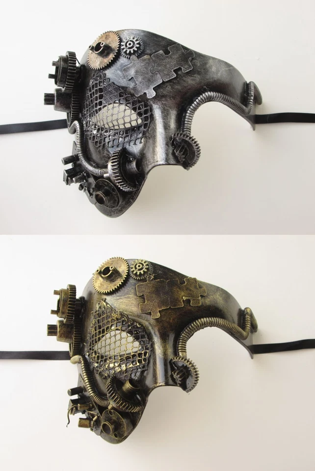 STEAMPUNK VICTORIAN PHANTOM VENETIAN MASQUERADE MARDI GRAS MENS COSTUME MASK - Image 1 of 1