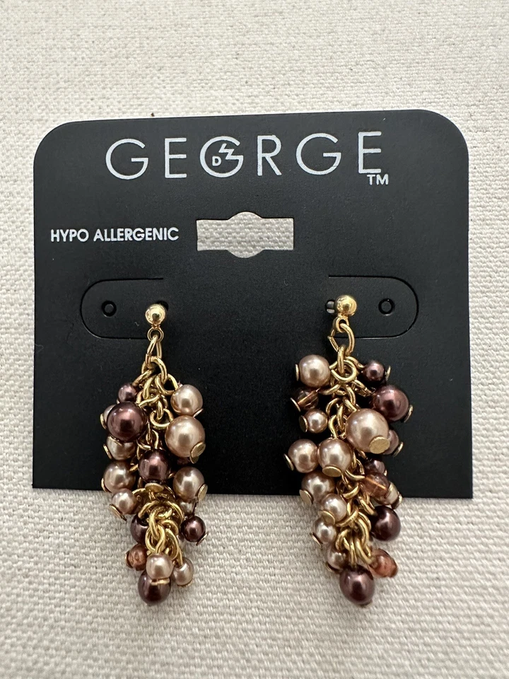 George Pearl Grape Clustered Earrings NWT - Image 1 of 2
