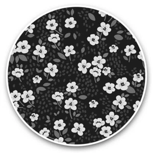 2 x Vinyl Stickers 20cm (bw) - Pretty Pink Flowers Navy Blue Print #36888 - Photo 1/8