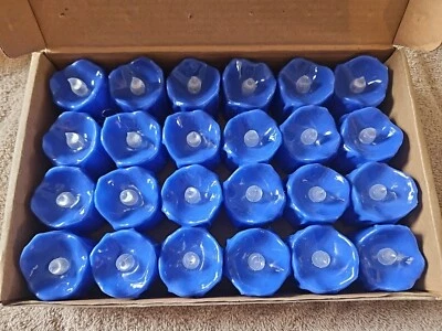 24 piezas luces LED azules de té velas parpadeantes sin llama lámpara que funciona con pilas Foto 1 de 2