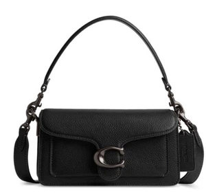 ❤️ Coach Tabby 20 Black Polished Pebble Leather Mini Shoulder Bag - Picture 1 of 6