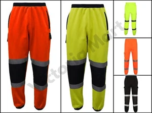 HI VIS VIZ OVER TROUSERS High VISIBILITY REFLECTIVE SAFETY WORK WEAR PANT BOTTOM - Picture 1 of 12