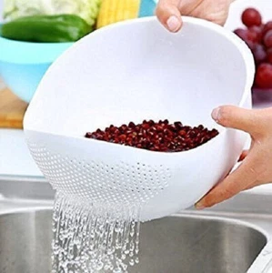 Rice Pulses Fruits Pasta Vegetable Noodles Colander with Handle Strainer Kitchen - Picture 1 of 8