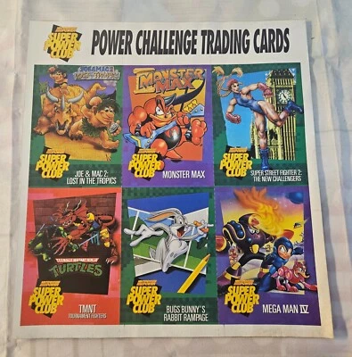 Нераспечатанный лист коллекционных карт Nintendo Power Super Power Club Power Challenge No6 - Изображение 1 из 4